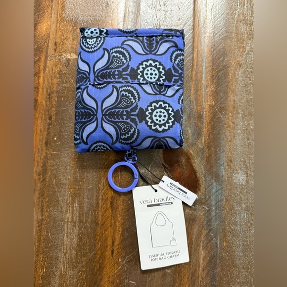 Vera Bradley Accessories - Vera Bradley Blue Floral Essential Reusable Tote Bag Charm NWT